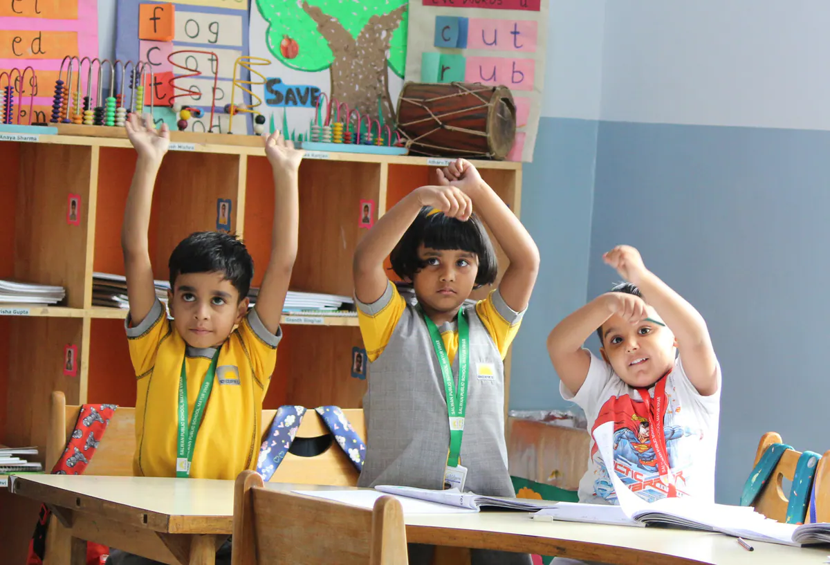 Young Salwan learners taking part in a classroom activity