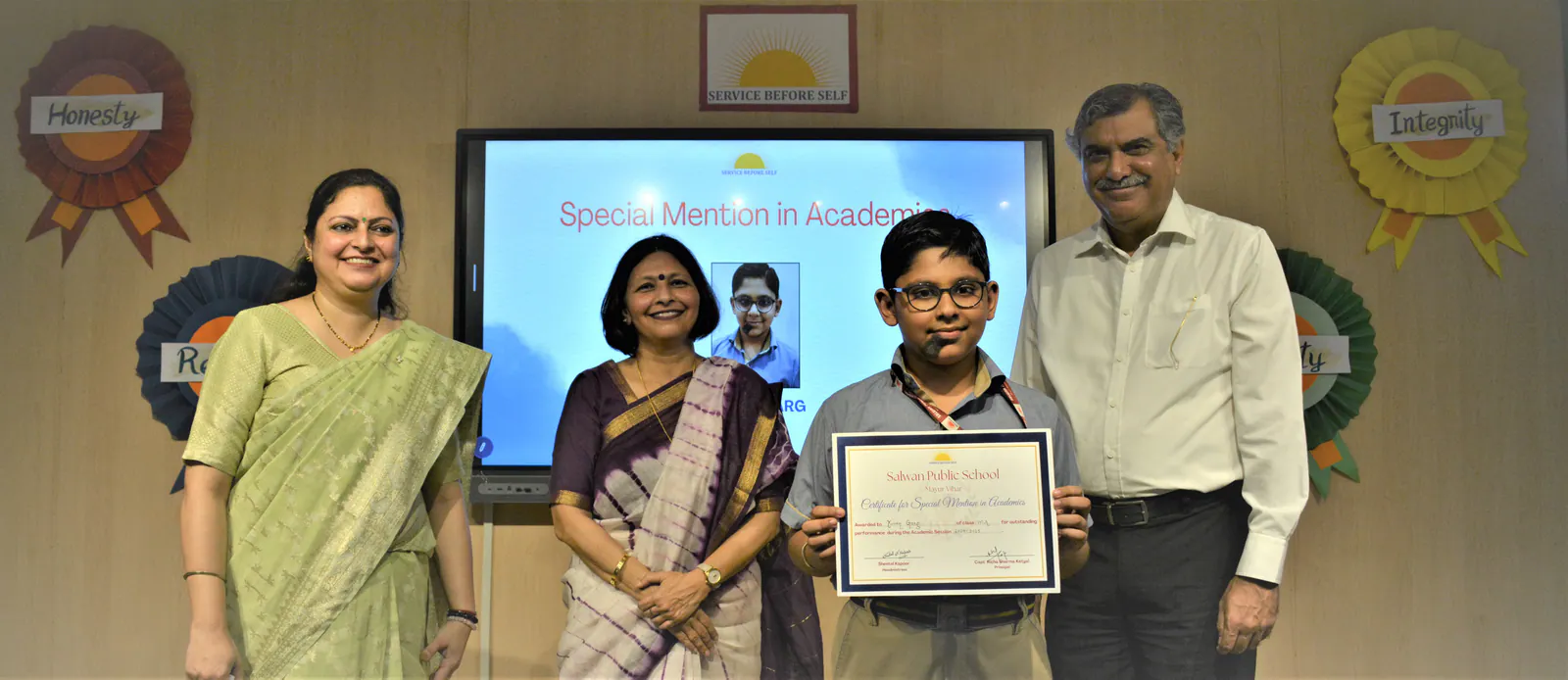 Salwan students receiving recognition for academic excellence