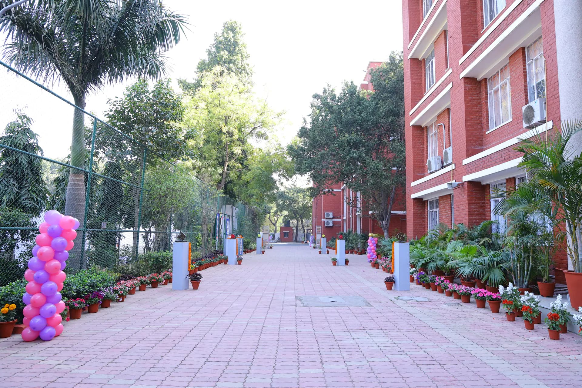 The welcoming walkway at Salwan Public School, Mayur Vihar