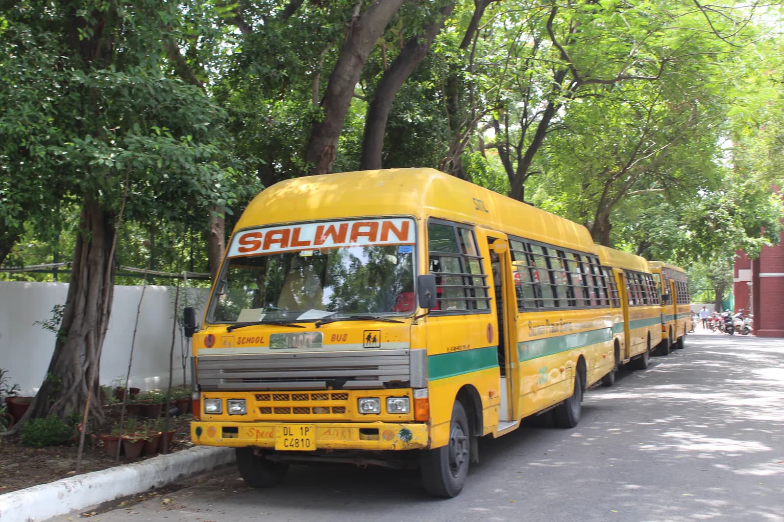 The Salwan Public School bus fleet on campus