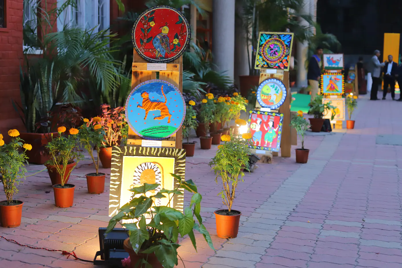Student artwork displayed across the campus