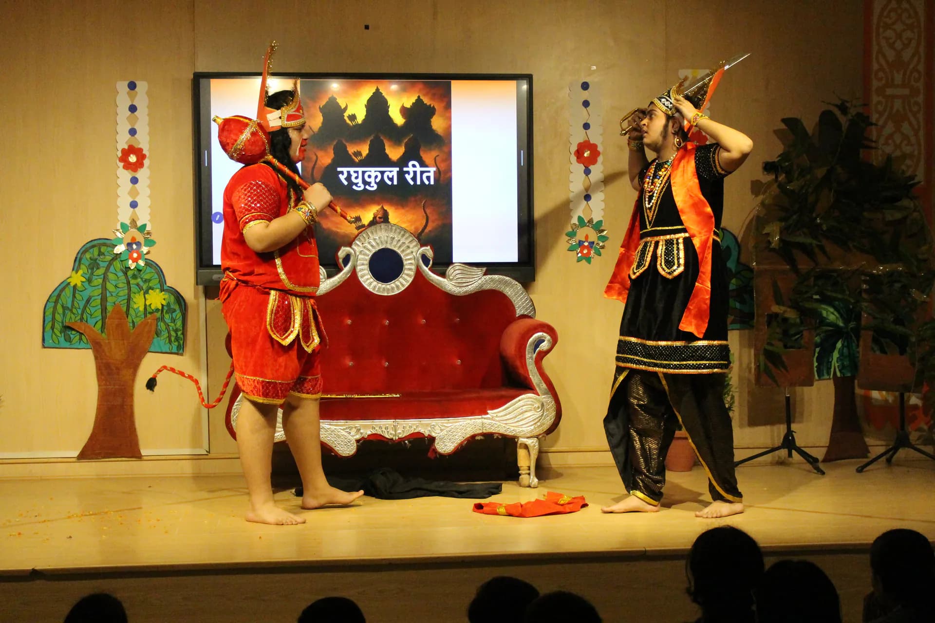 Students performing during a school programme