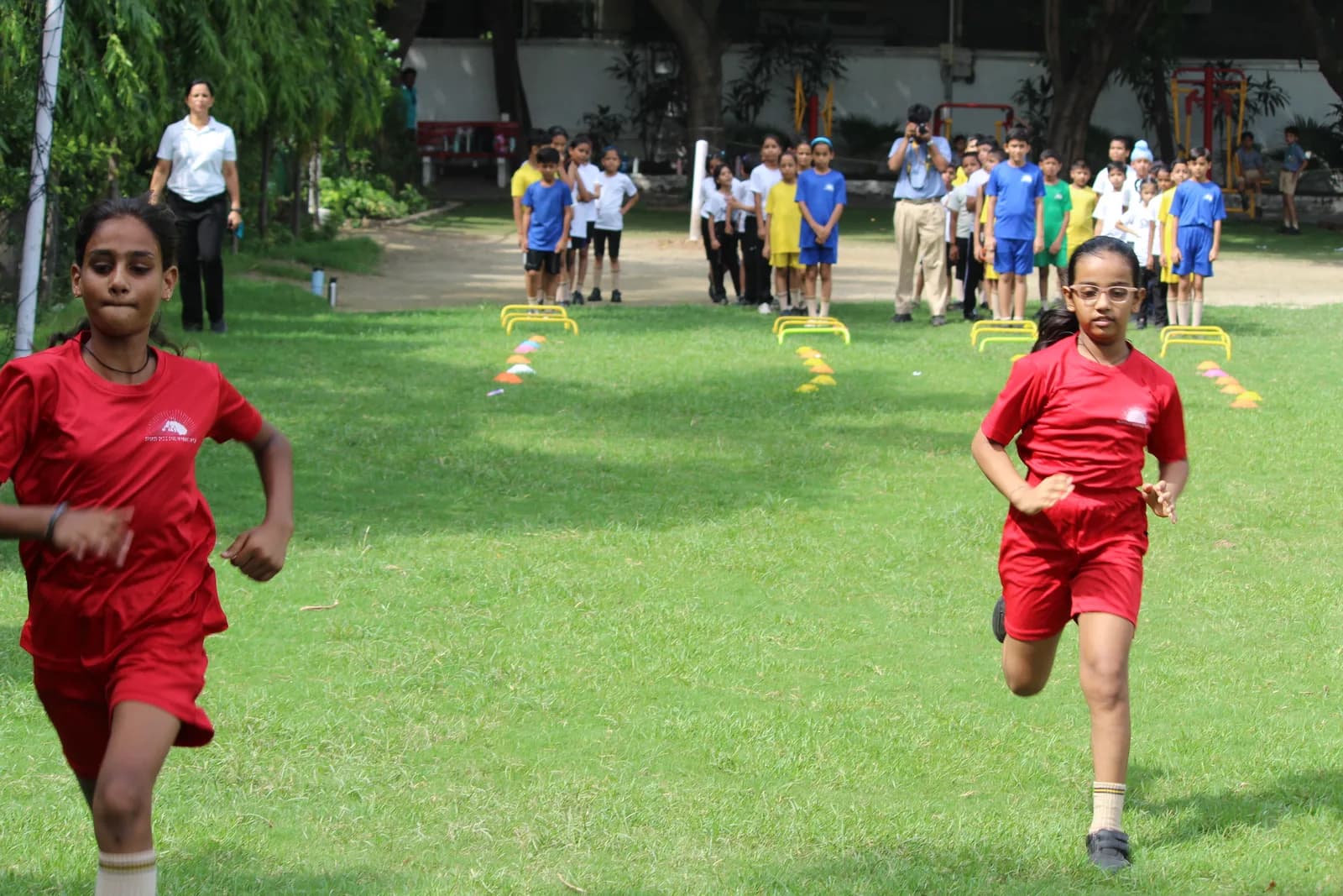 Athletics track marked out for running events