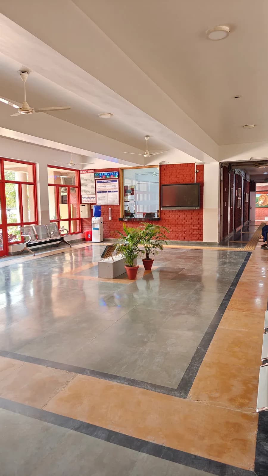 Entrance foyer leading to the reception desk